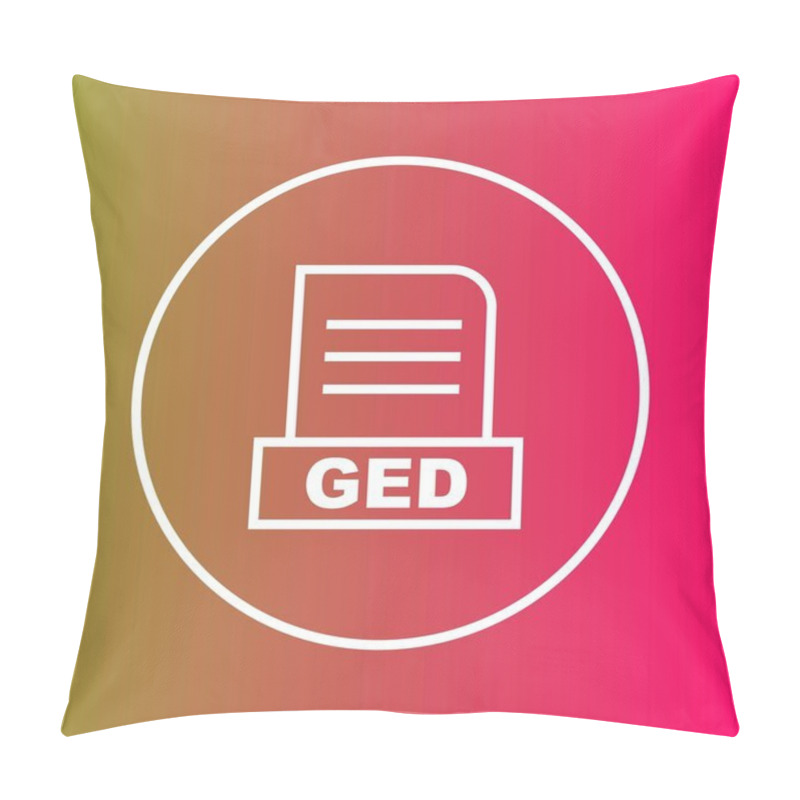 Personality  GED File Isolated On Abstract Background Pillow Covers