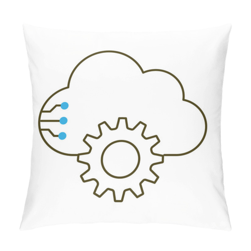 Personality  Cloud Automation With AI Technology Vector Icon Design, Cloud Infrastructure, Automation Software Pillow Covers