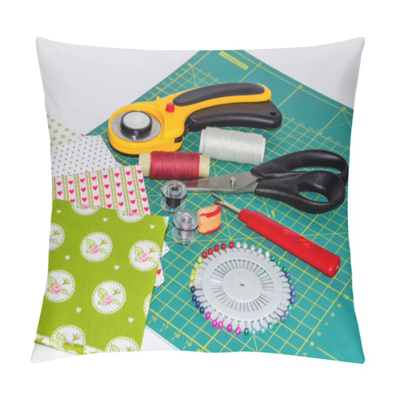 Personality  Hobby Composition Of Patchwork Quilting Instruments, Items And F Pillow Covers