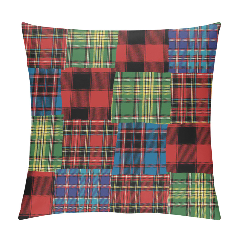 Personality  Tartan Check Patchwork Pillow Covers