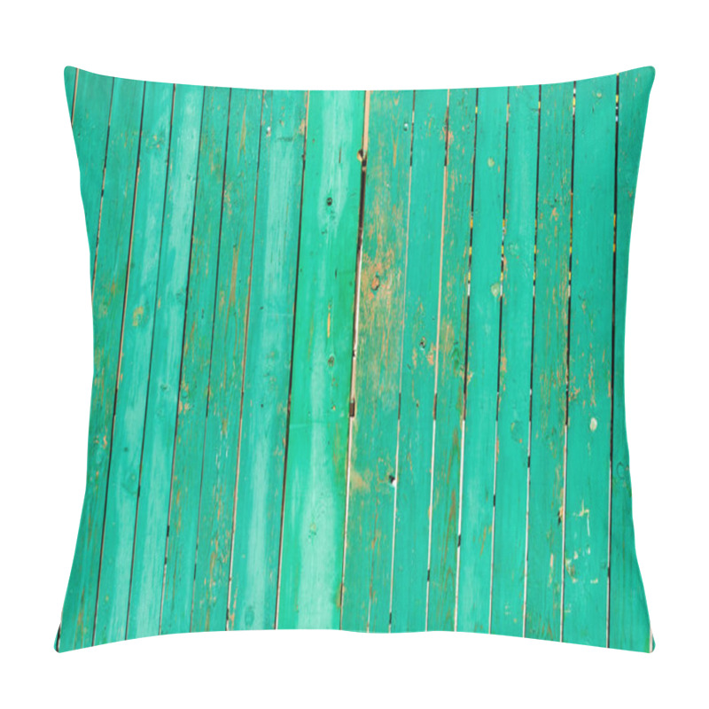 Personality  Old Scratched Green Wooden Fence Background Pillow Covers