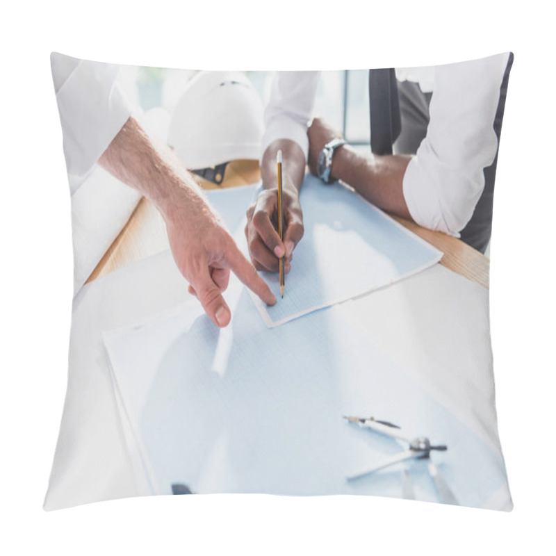 Personality  Professional Architects Working At Modern Office Pillow Covers