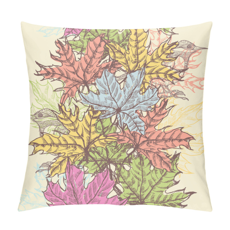 Personality  Hand Drawn Maple Foliage Vertical Seamless Border Pillow Covers