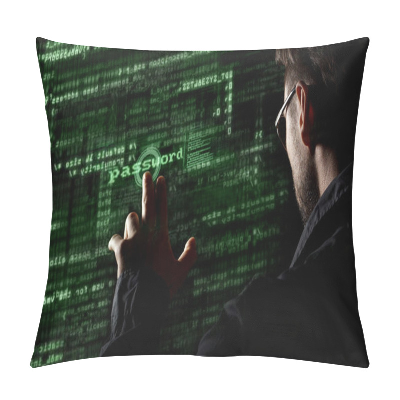 Personality  Silhouette Of A Hacker Pillow Covers