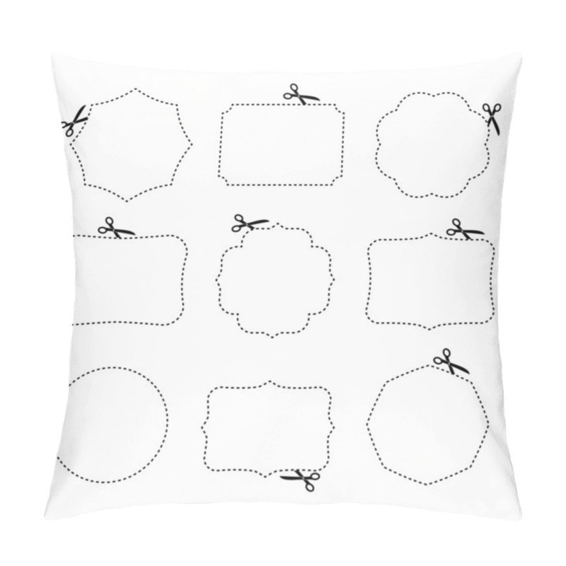 Personality  Scissors Cutting Different Frames. Vector Illustration. Pillow Covers