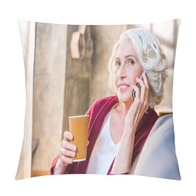 Personality  Woman Talking On Mobile Phone Pillow Covers