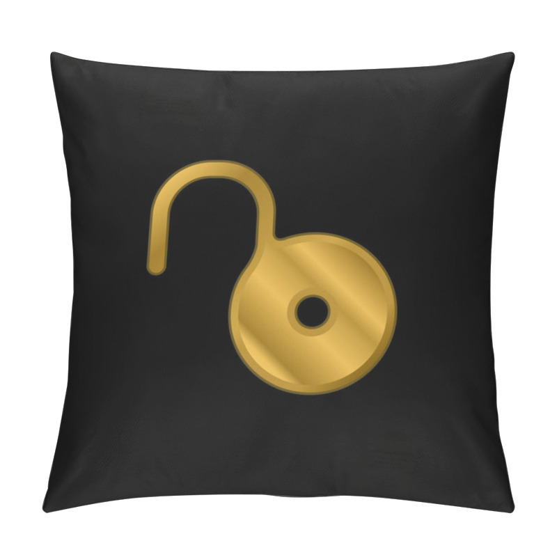 Personality  Bolt Opened Gold Plated Metalic Icon Or Logo Vector Pillow Covers