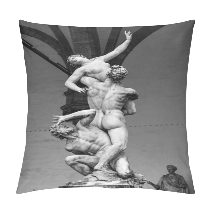 Personality  Florence, Italy - April 6, 2022: Sculptures At The Loggia Dei Lanzi, A Building On A Corner Of The Piazza Della Signoria In Florence, Italy, Adjoining The Uffizi Gallery. Pillow Covers