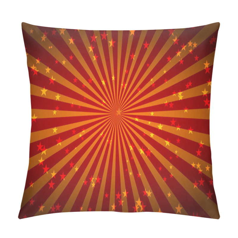 Personality  Show, Circus Poster. Red Burst Background With Stars Pillow Covers