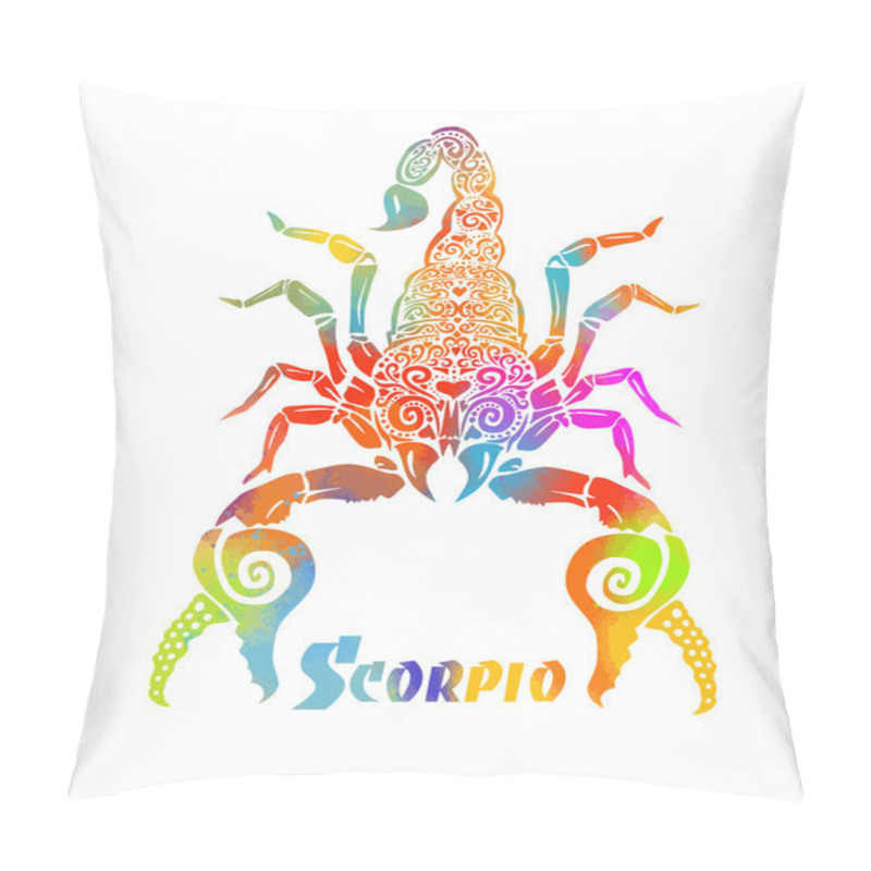 Personality  Scorpion Of Patterns. Vector Illustration Pillow Covers