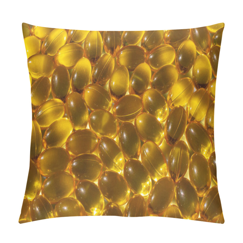 Personality  Omega Capsules In Sunlight. Sunlight Reflects Fish Oil In Capsules. The Right Diet Pillow Covers