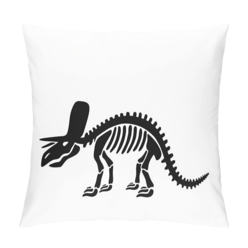 Personality  Dinosaur Triceratops Skeleton.  Illustration. Pillow Covers