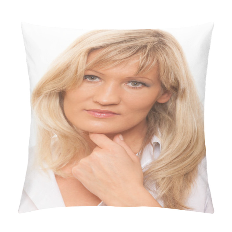 Personality  Thoughtful Pensive Mature Woman Pillow Covers