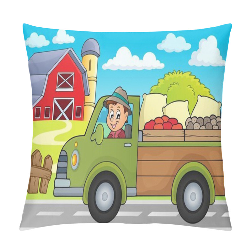 Personality  Farm Truck Theme Image 3 Pillow Covers