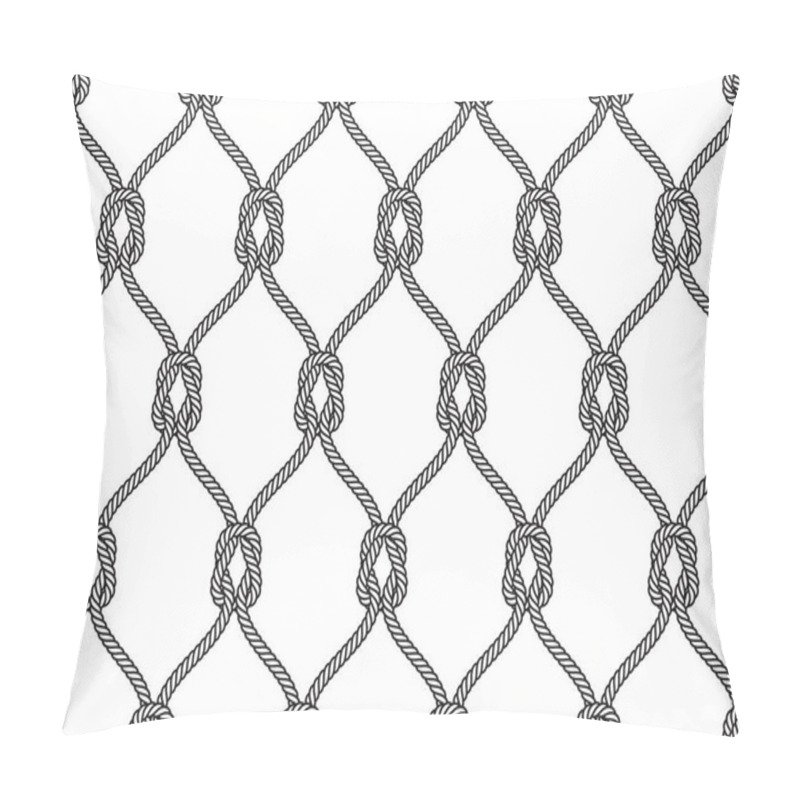 Personality  Vector Rope, Fishing Net, Seamless. White Background. Pillow Covers