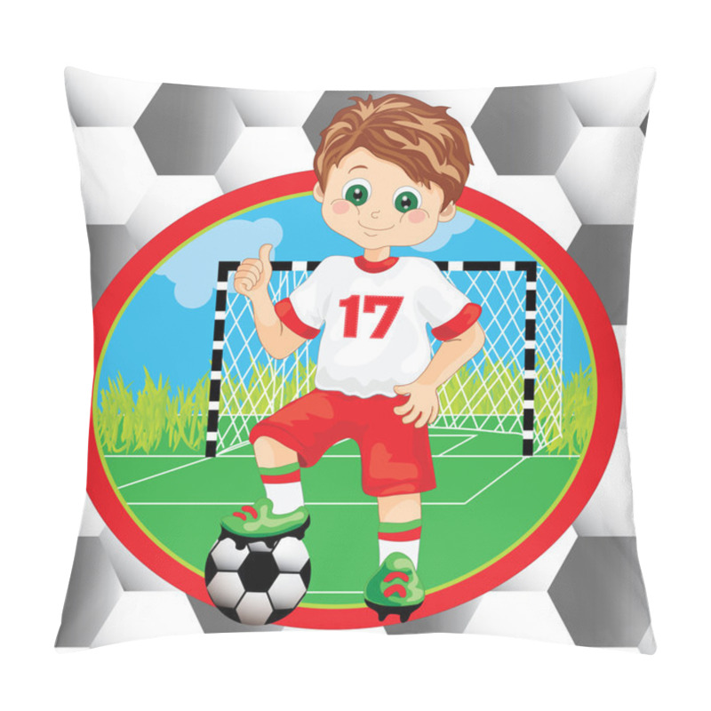 Personality  Boy Soccer Player On The Background Pillow Covers