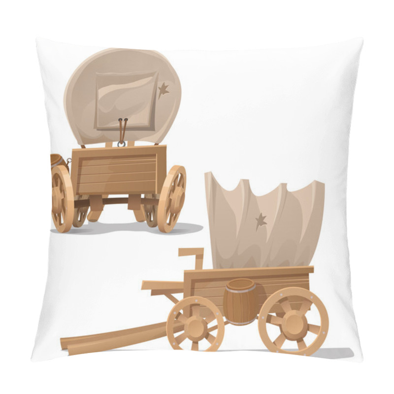 Personality  Old Wooden Cart With Shot Through Canopy Pillow Covers