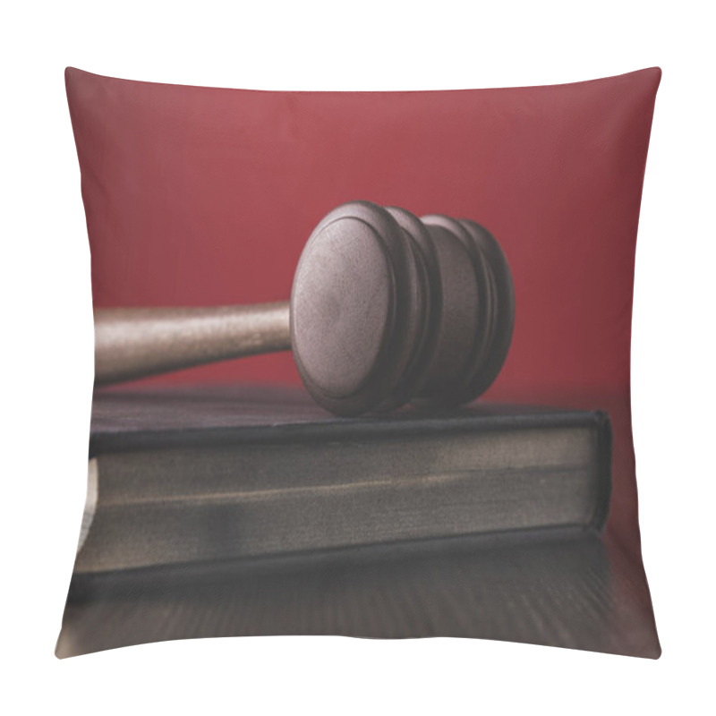 Personality  Juridical Book With Hammer On Wooden Table, Law Concept Pillow Covers