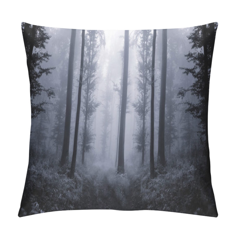 Personality  Surreal Forest With Trees In Fog, Fantasy Atmosphere Pillow Covers