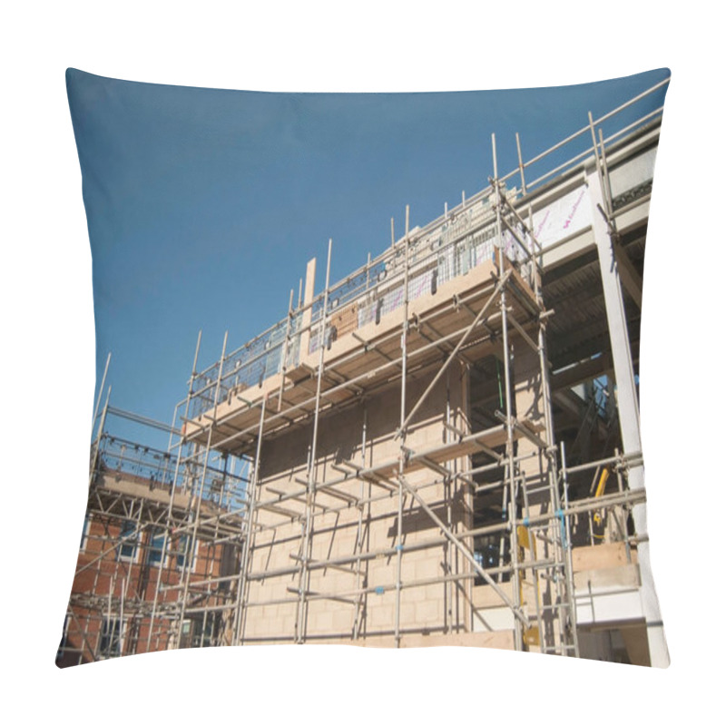 Personality  Grantham/England-September 27, 2018. Scaffolding Structure. New Grantham Cinema Under Construction. Pillow Covers