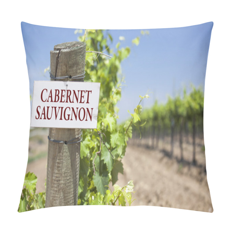 Personality  Cabernet Sauvignon Sign On Vineyard Post Pillow Covers