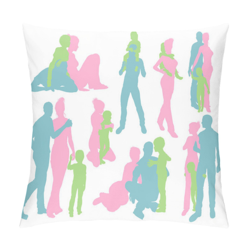 Personality  Happy Family Detailed Silhouettes Pillow Covers