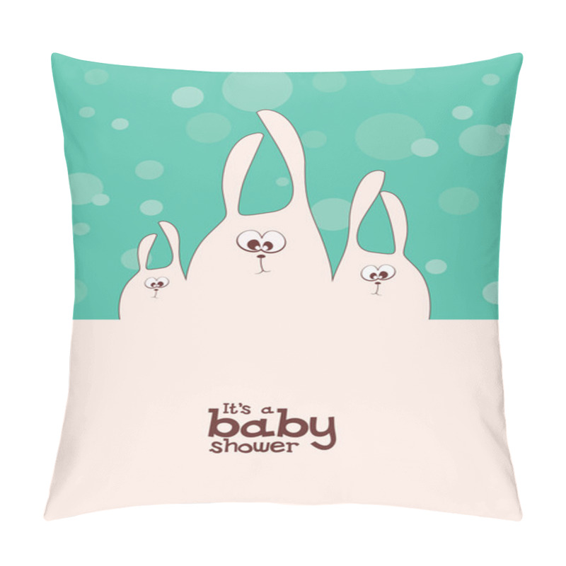 Personality  Greeting Card With Cute Rabbits Pillow Covers