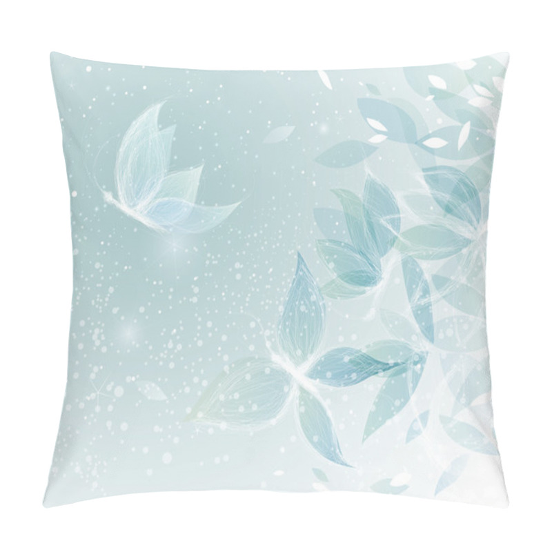 Personality  Winter Leaves Like Snow Butterflies Pillow Covers