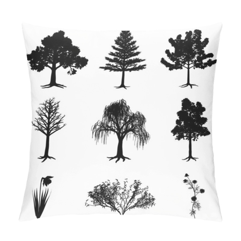 Personality  Trees Narcissus Chamomile And Bush Pillow Covers