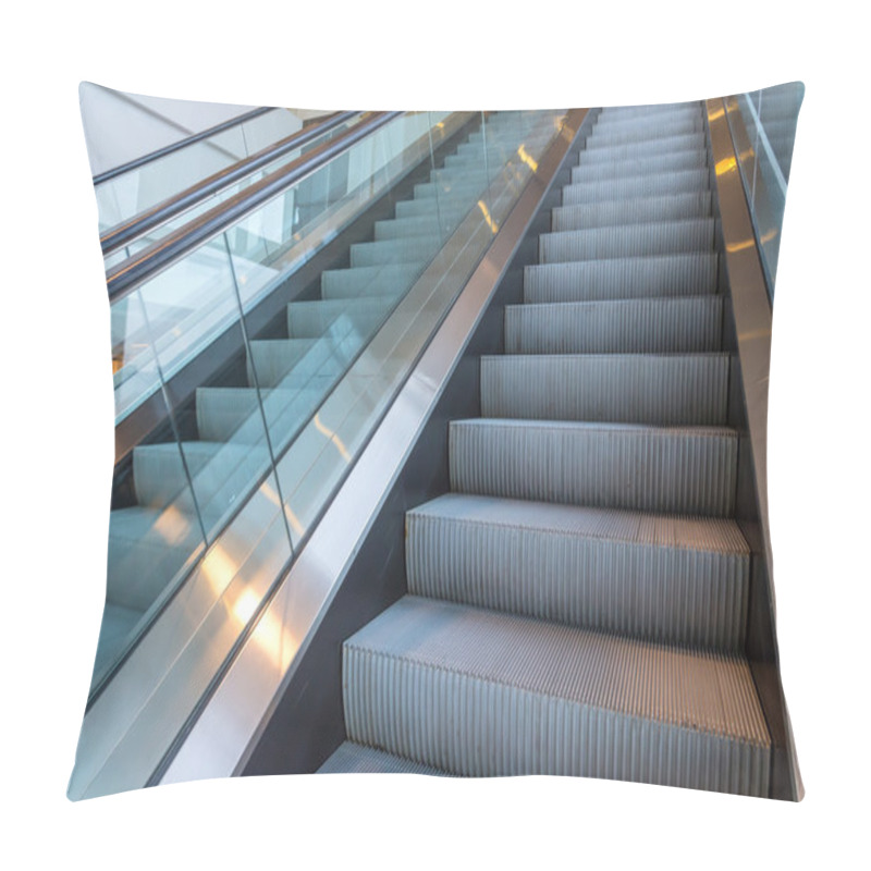 Personality  Escalators Stairway Inside Modern Office Building Pillow Covers