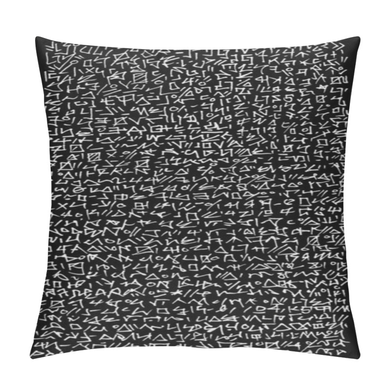 Personality  Abstract Alien Hieroglyphic Encryption Writing Background Pillow Covers