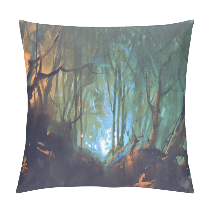 Personality  Dark Forest With Mystic Light Pillow Covers