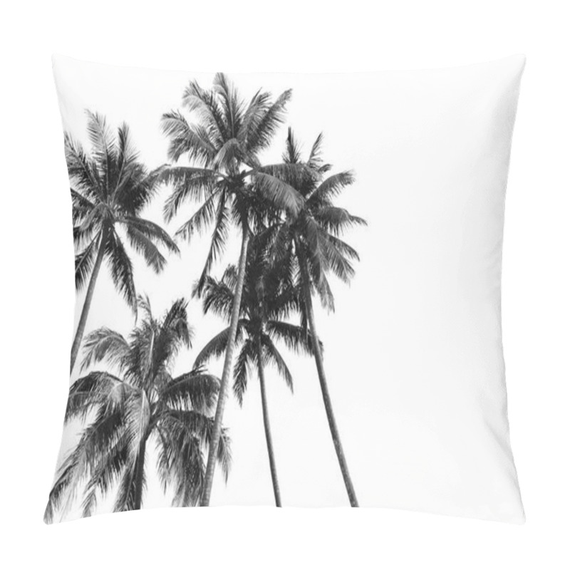 Personality  Black And White Silhouettes Tropical Coconut Palm Trees Isolated Pillow Covers