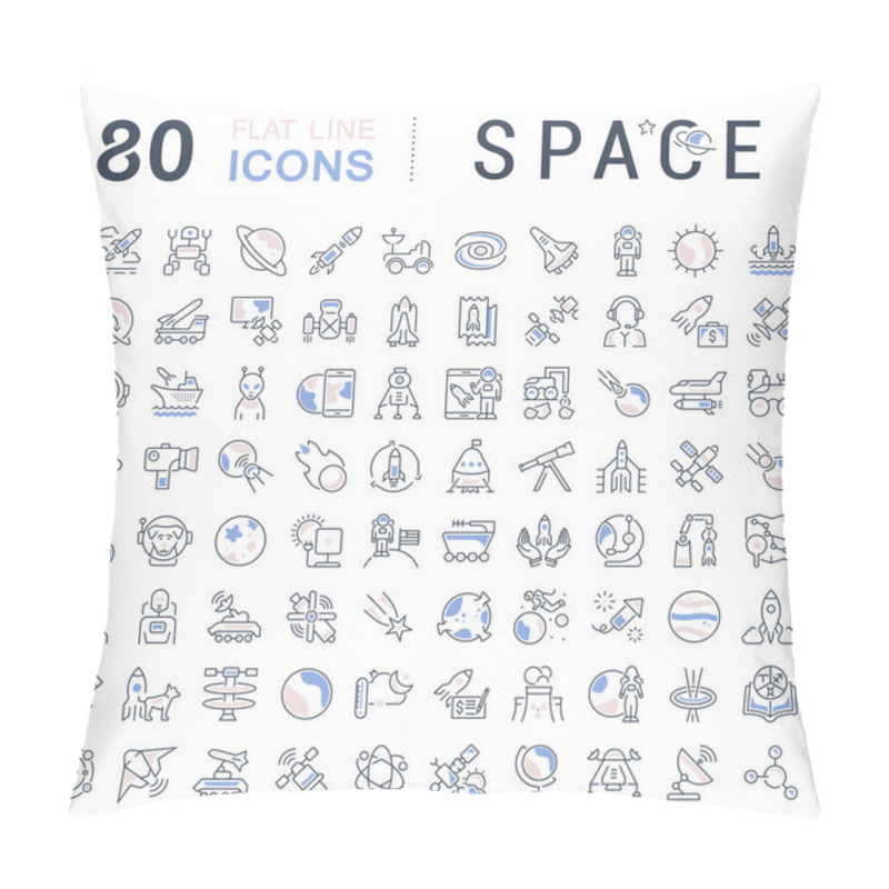 Personality  Set Of Vector Line Icons, Sign And Symbols With Flat Elements Of Space For Modern Concepts, Web And Apps. Collection Of Infographics Logos And Pictograms. Pillow Covers