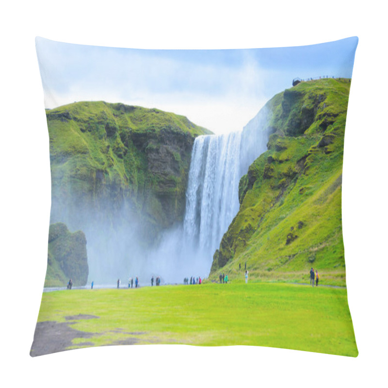 Personality  Skogafoss - Huge Waterfall In The South Of Iceland  Pillow Covers