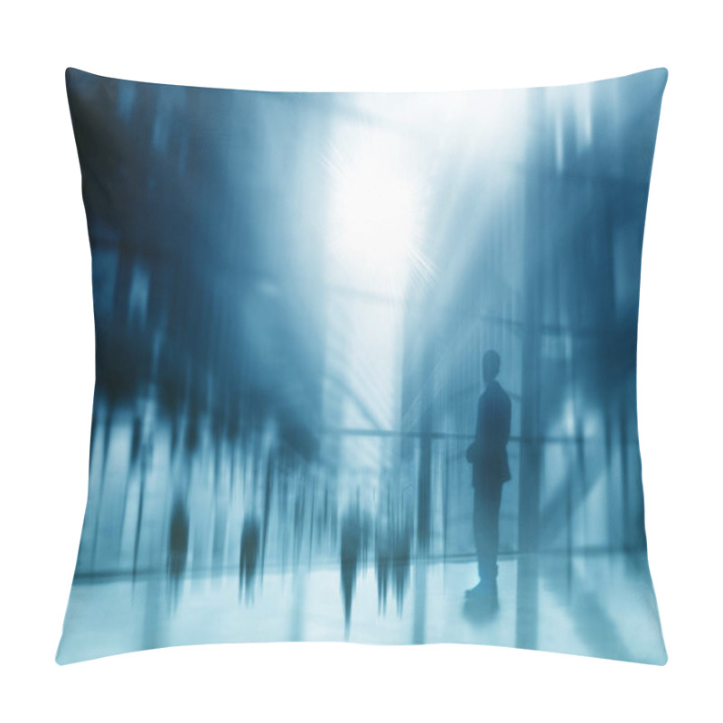 Personality  Silhouette Of Business People Posing By Window. Silhouette Of Businessmen On Windows.  Pillow Covers