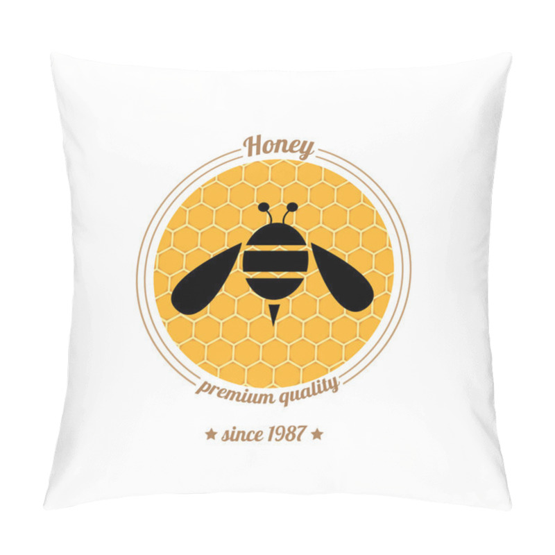 Personality  Vector  Bee Icon On Honey Comb Background Pillow Covers