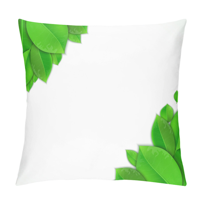 Personality  Green Leaves On A White Background Pillow Covers