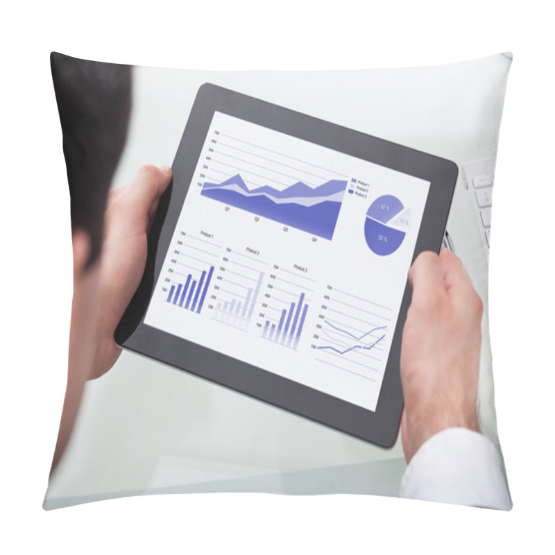 Personality  Businessman Analyzing Graph Pillow Covers