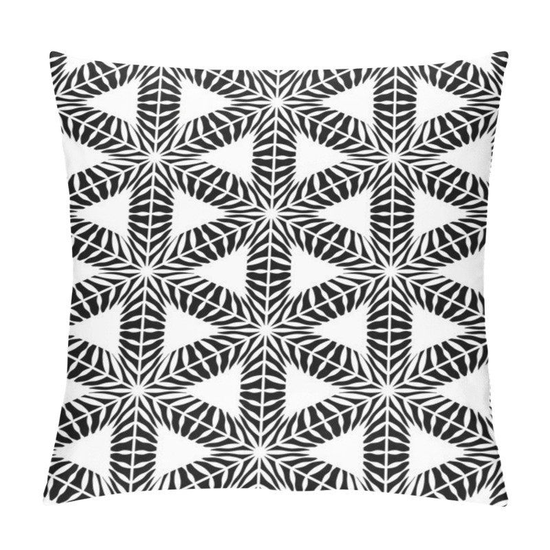 Personality  Vector Modern Seamless Sacred Geometry Pattern Hexagon, Black And White Abstract Geometric Background, Pillow Print, Monochrome Retro Texture, Hipster Fashion Design Pillow Covers