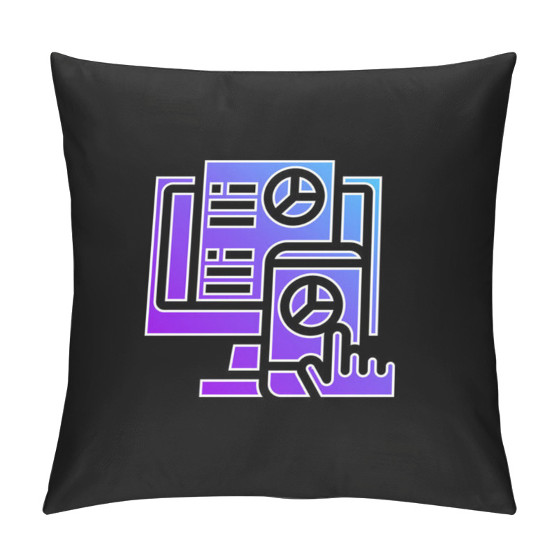 Personality  Analysis Blue Gradient Vector Icon Pillow Covers