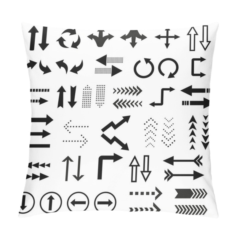 Personality  Set Of Black Arrows On A White Background Pillow Covers