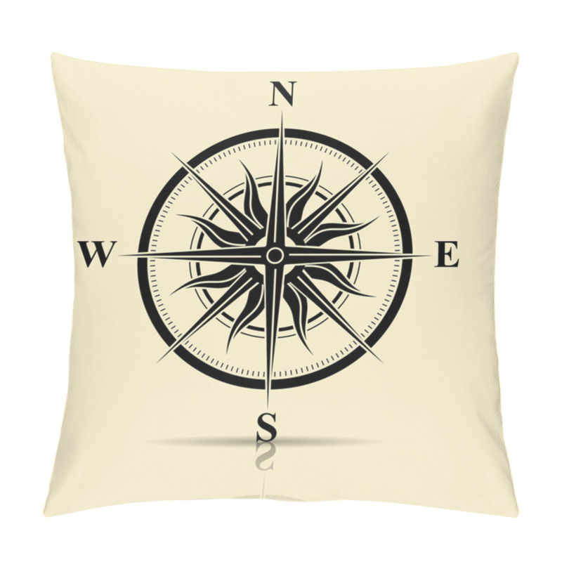 Personality  Silhouette Old Compass For Design Card Pillow Covers