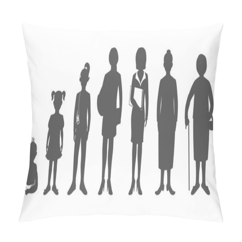 Personality  Generation Of Women From Infants To Seniors Pillow Covers