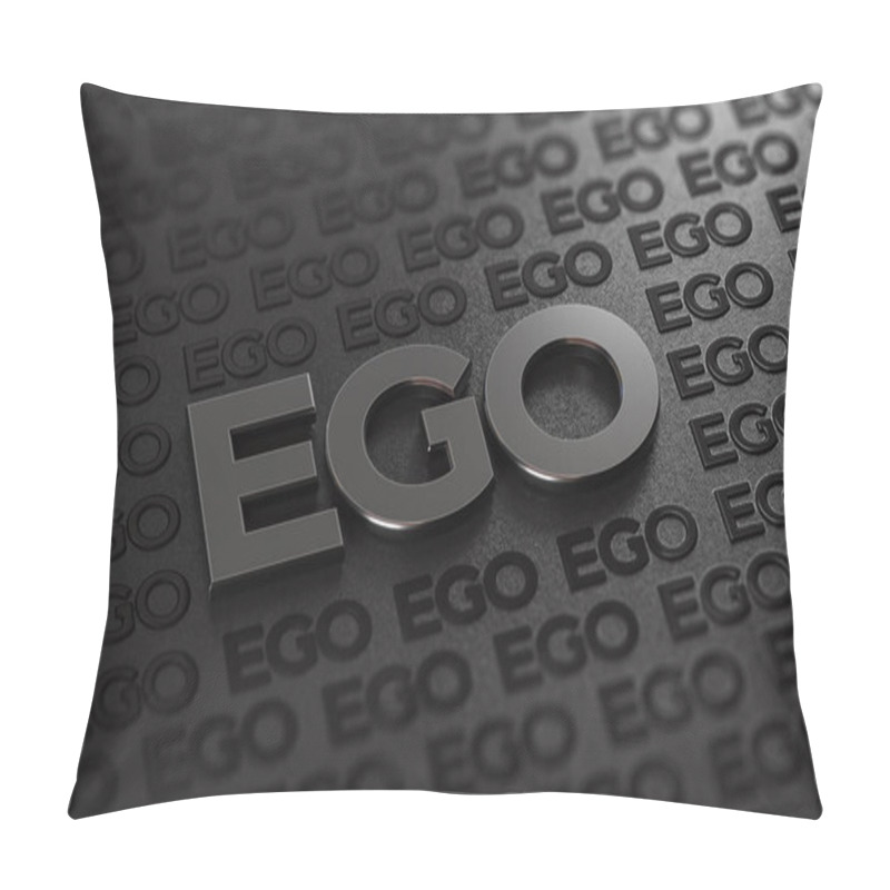 Personality  Overinflated Ego Over Black Background. Egocentrism Concept. 3d Illustration. Pillow Covers