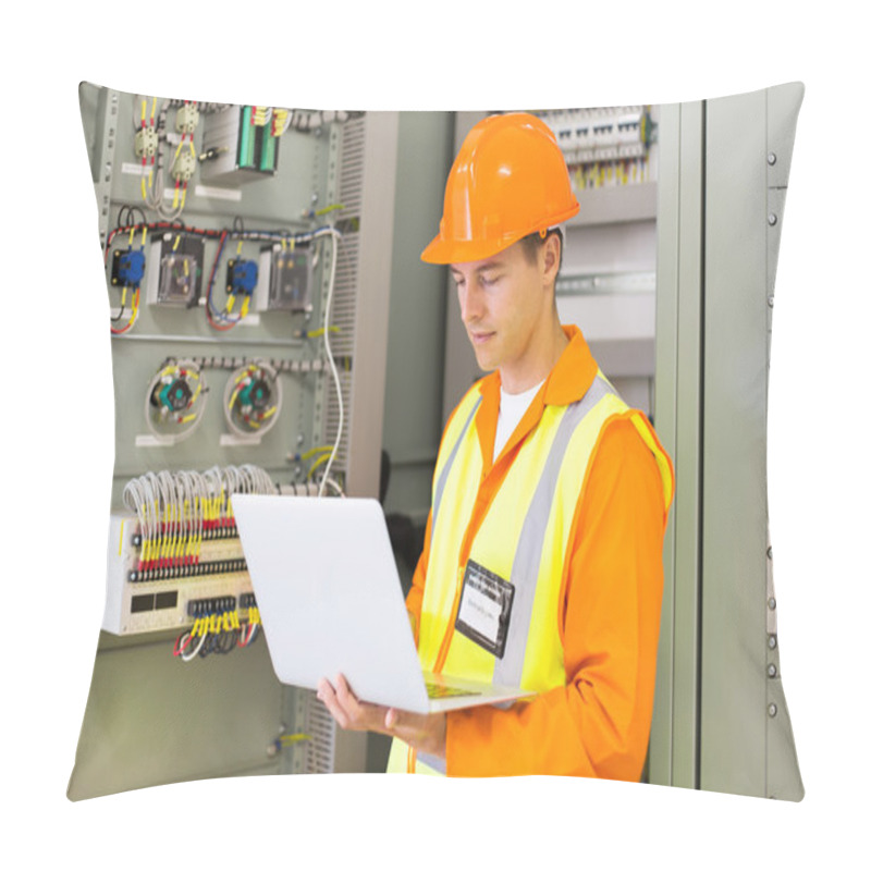 Personality  Engineer Using Laptop Computer Pillow Covers