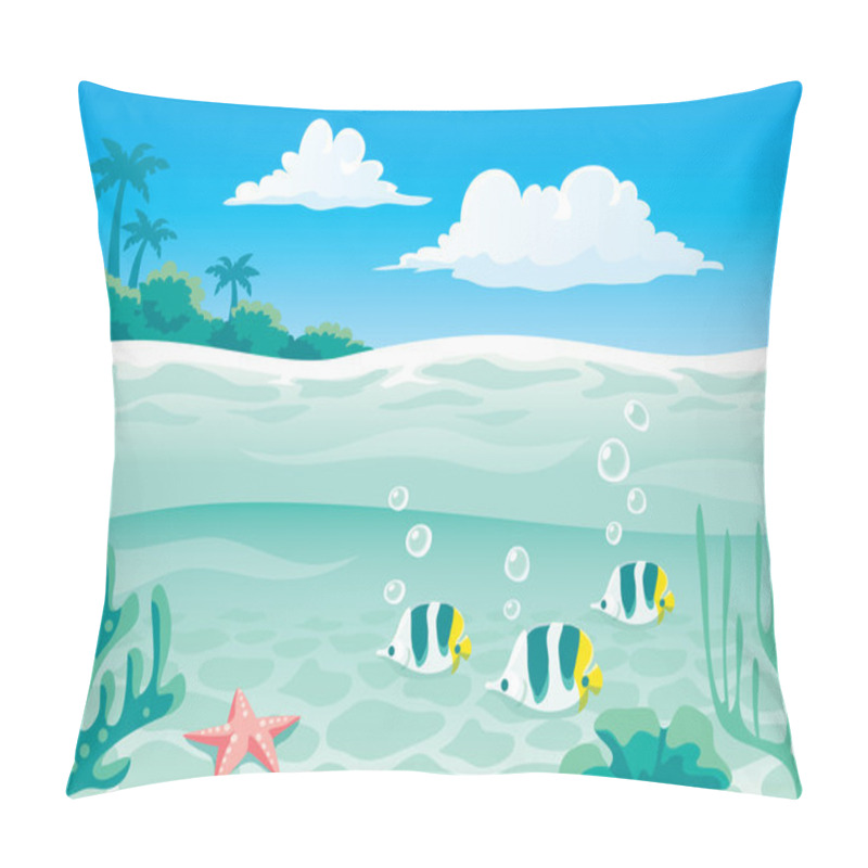 Personality  Underwater Life Background With Fish Pillow Covers