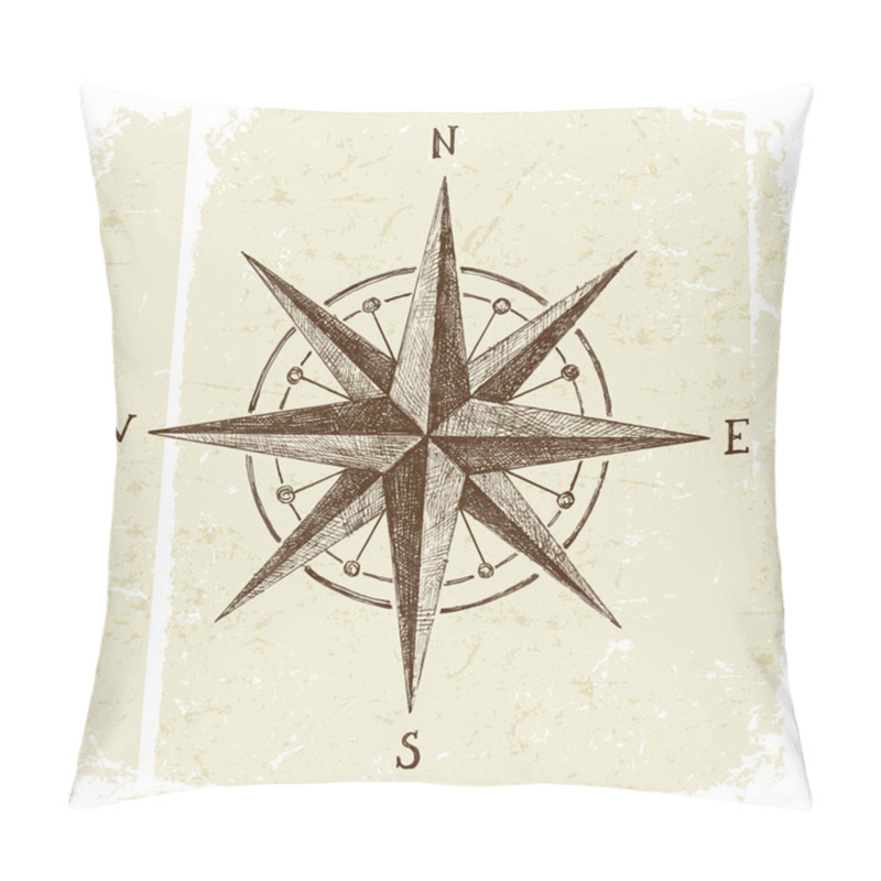 Personality  Hand Drawn Wind Rose Pillow Covers