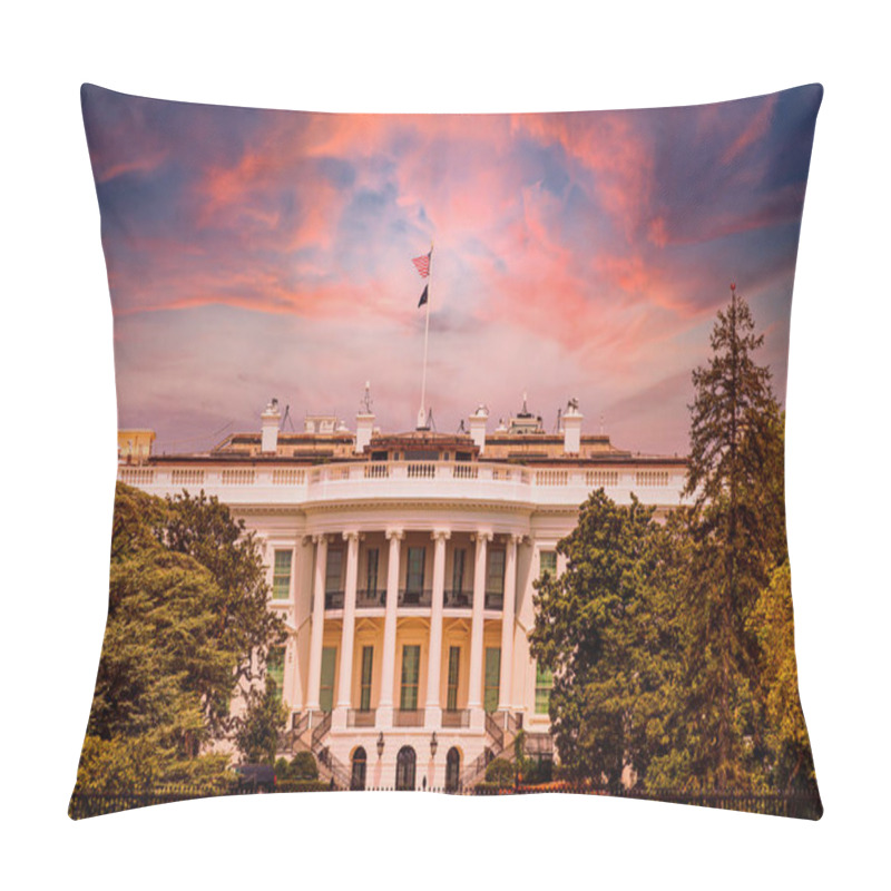 Personality  The White House Viewed From The South Lawn With A Magnificent Sunset Sky Pillow Covers