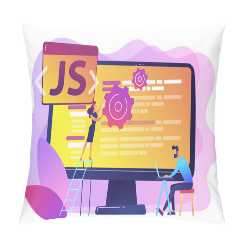 Personality  JavaScript Concept Vector Illustration. Pillow Covers